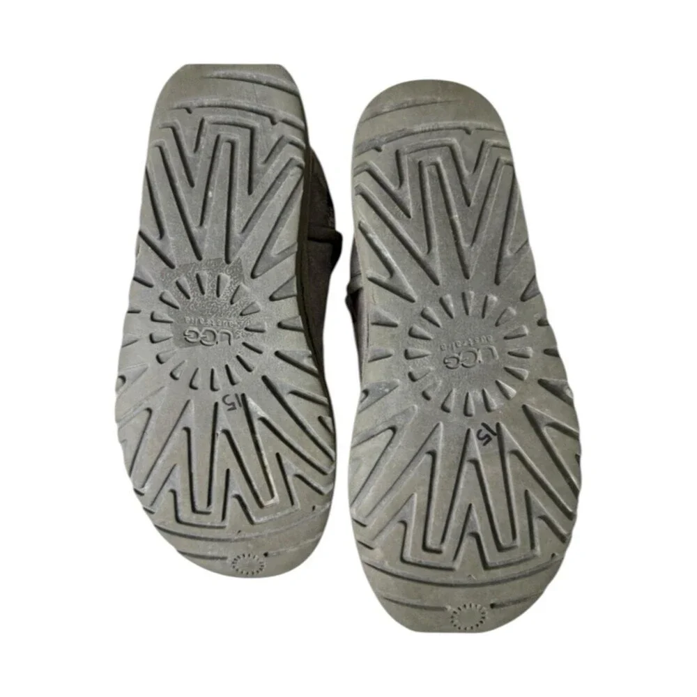 Ugg Classic Short Woven Women’s Charcoal Winter Boots Sz 7 #1010551